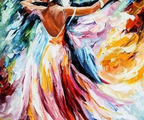 Šokėjai akvarelėje 